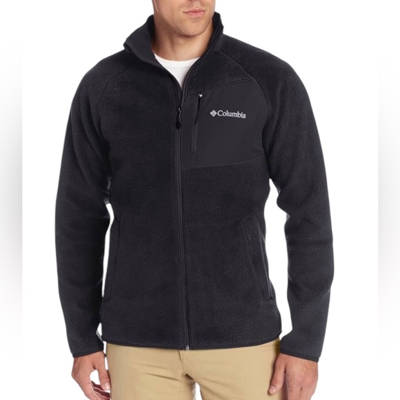 Columbia Men's Atlas Mountain Omni-Heat Fleece Jacket Full Zip Black size XXL - Picture 1 of 12